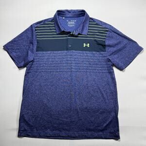 Under Armour Men's Short Sleeve Loose Fit Purple Stripe Playoff Polo Shirt - XL*